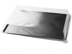 Ventana mundial Pareja rival Tapa rPET transparente para bandeja imitación pizarra negra de PS  280x200x51mm