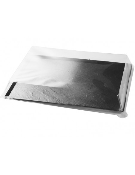 Tapa transparente bandeja pizarra 37cm | Catering | Effimer