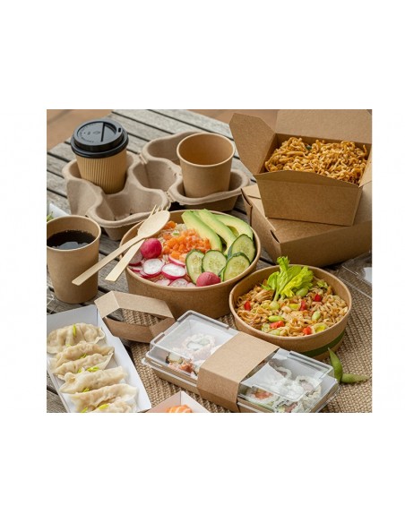 Ensaladera kraft con tapa grande | Sushi & Asian | Effimer