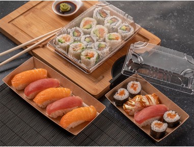 Caja sushi kraft 16cm, maki | Effimer