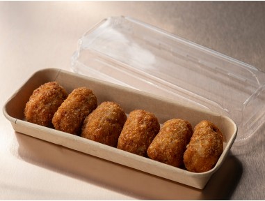 Tapa kraft transparente para bandeja | Catering | Effimer