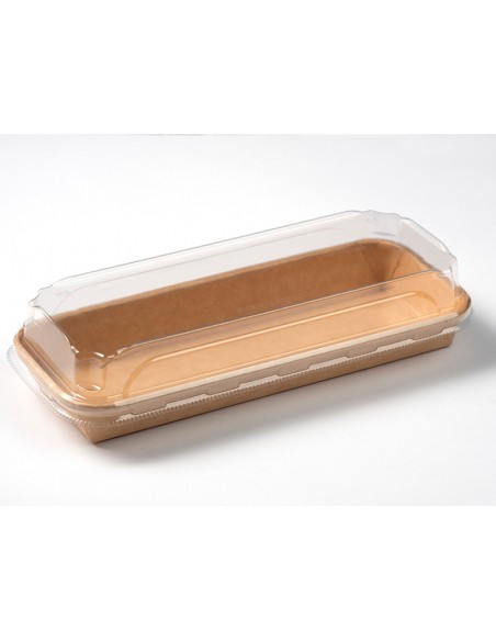 Bandeja de sushi kraft alargada 22cm | Effimer