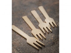 Mini Tenedor bambú 120x24 mm 2