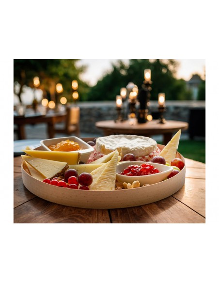 Caja madera redonda papel 12cm con tapa | Catering | Effimer