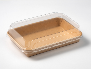 Tapa kraft transparente para envase | Catering | Effimer