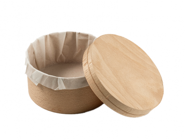 Caja madera redonda papel 12cm | Catering | Effimer