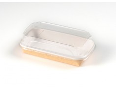 Bandeja de sushi kraft 16cm con tapa | Effimer