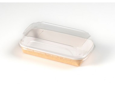 Bandeja de sushi kraft 16cm con tapa | Effimer