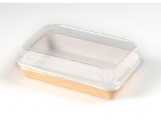 Bandeja de sushi kraft 18cm con tapa | Effimer