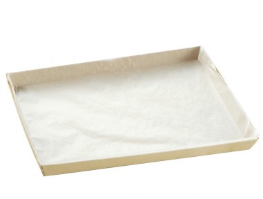 Bandeja de madera con papel para presentación | Effimer