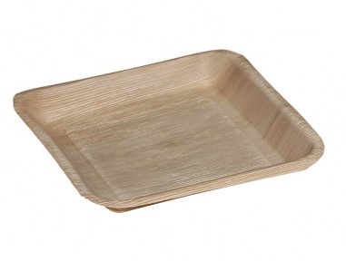 Plato hoja de palma cuadrado 25cm | Catering | Effimer