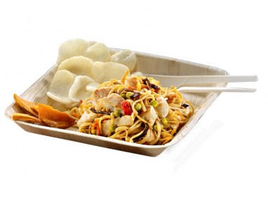 Plato hoja de palma cuadrado 25cm | Catering | Effimer
