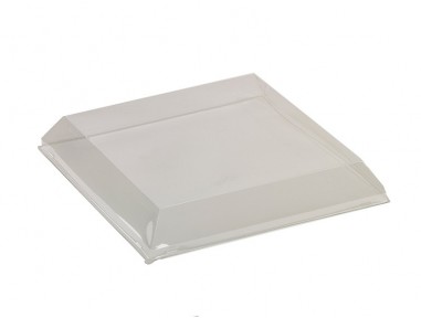 Tapa rPET transparente plato negro 25cm | Catering | Effimer