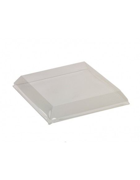 Tapa rPET transparente plato negro 25cm | Catering | Effimer