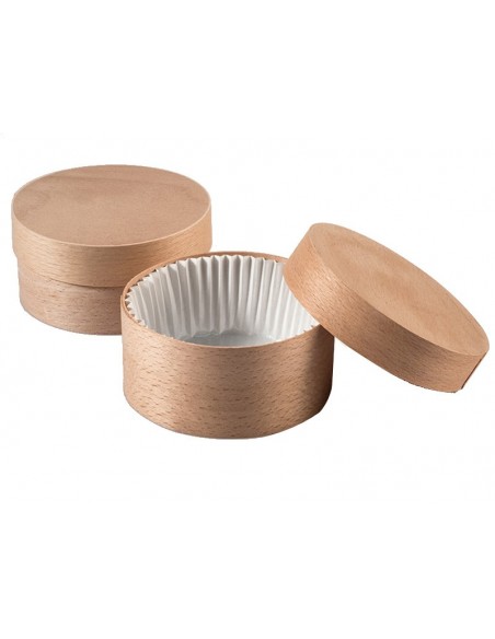Caja madera redonda 7.5cm con tapa | Catering | Effimer