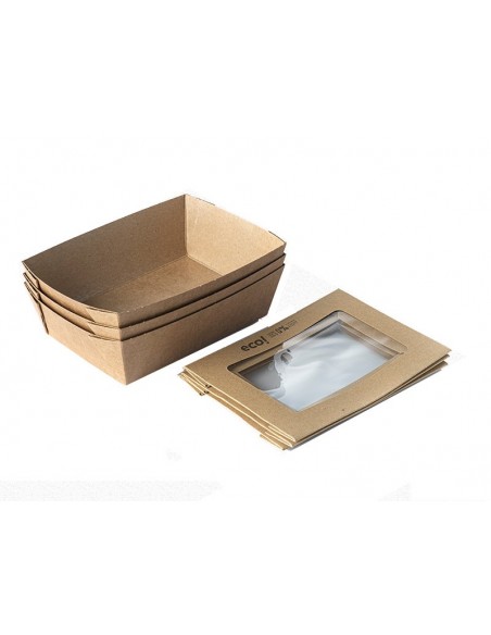 Bandeja honda de cartón 22cm para llevar | Effimer