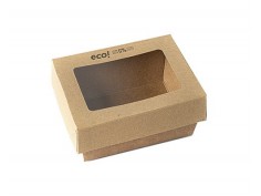 Bandeja kraft con tapa 130x130x50mm 550ml | Effimer