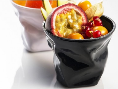 Vasito de postre rizado negro 80ml | Effimer