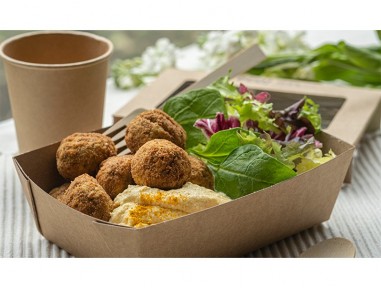 Bandeja kraft con tapa ventana PET 180x130mm | Effimer