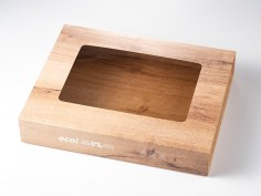 Bandeja cartón ventana efecto madera 35x29cm | Effimer