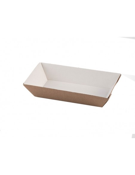 Bandeja kraft blanca 145x80mm | Effimer