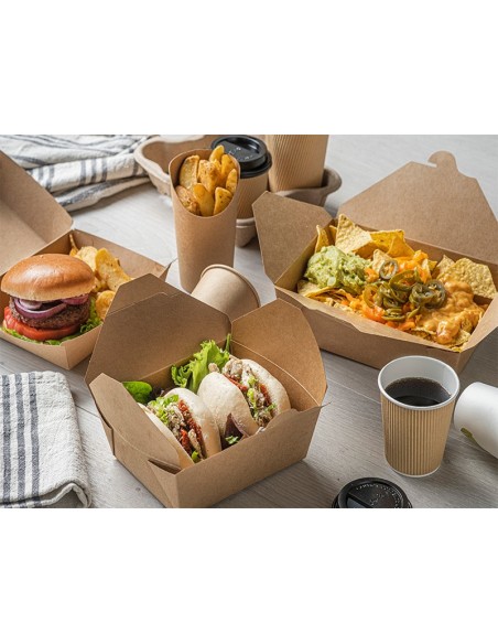 Bowl poke kraft 45oz con cierre | Effimer